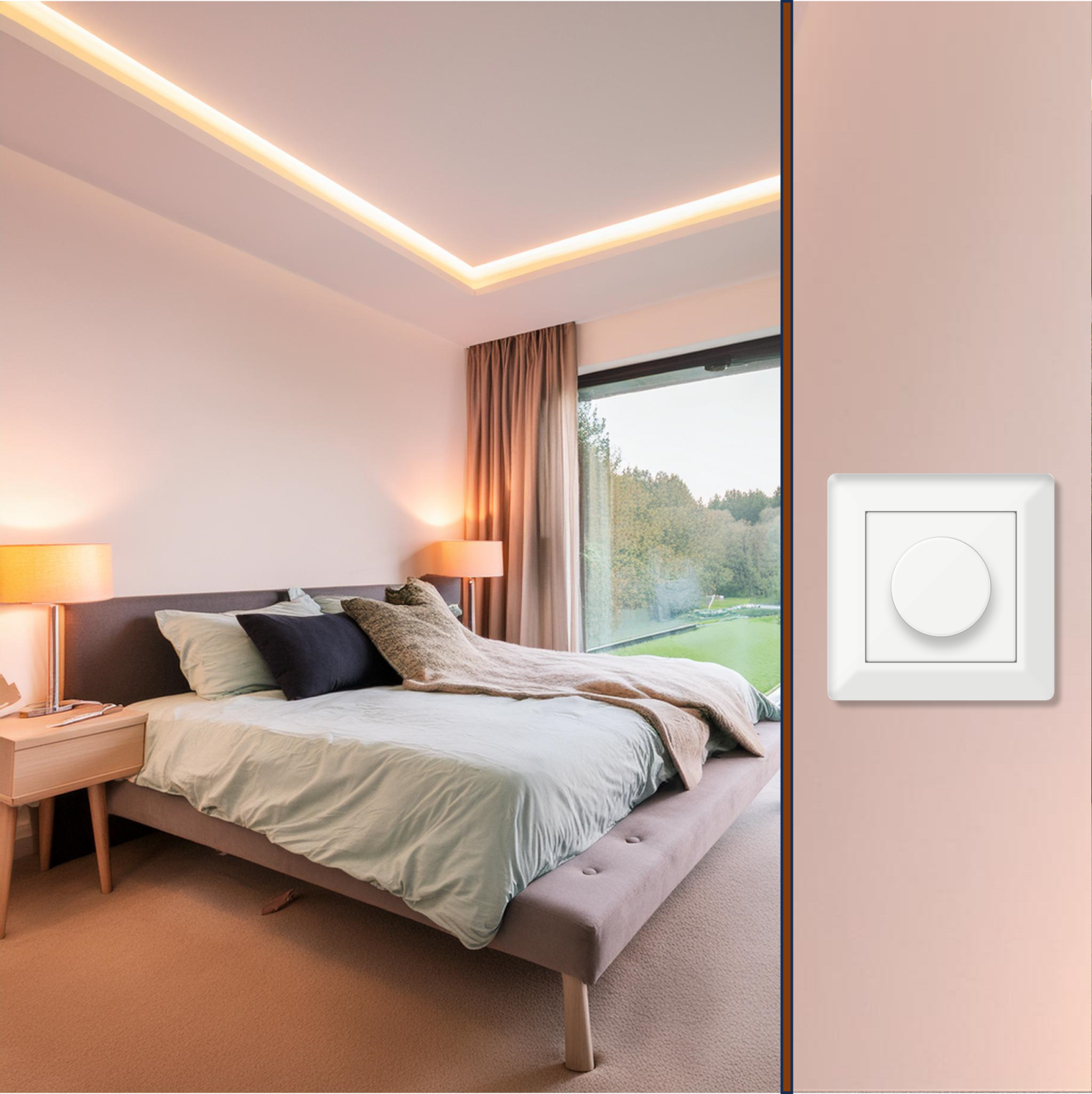 Snoerdimmer led 0-25W draaiknop | Fase afsnijding (RC) | Wit